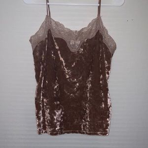 Light Pink Velour Lace Cami